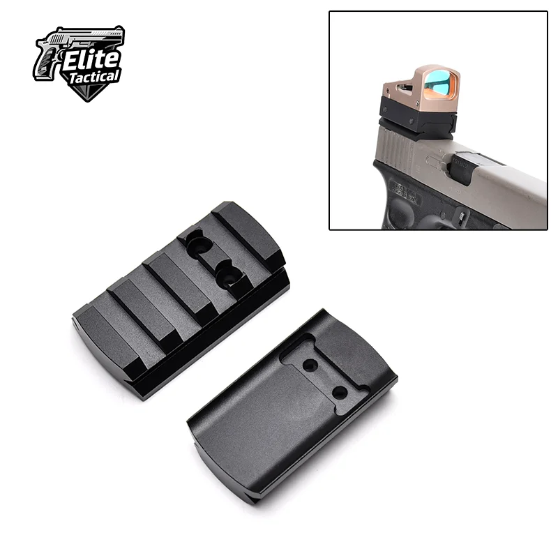 Aluminiowy adapter z szyną Picatinny do montażu czerwonej kropki na tylną szyjkę pistoletu Glock 17/19/22/23 Gen 1-4, kompatybilny z RMR Vortex Venom/Viper