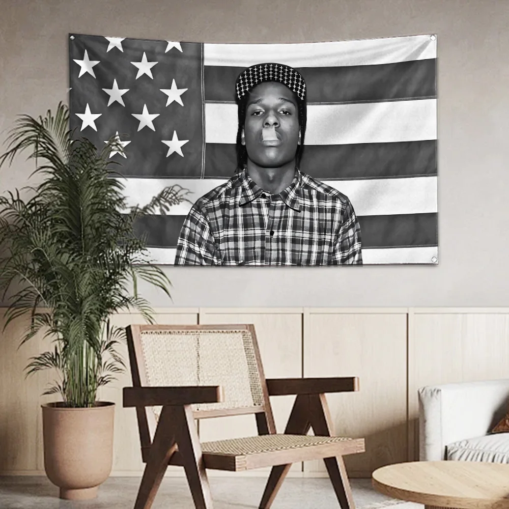 A$AP Rocky ASAP American Rapper 3x5 Ft  Flag Polyester Digital Printing Banner Garage Wall Door Decoration With Brass Grommets