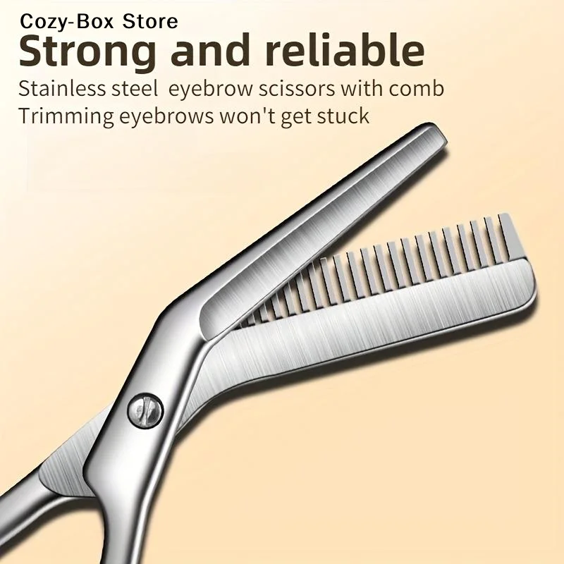 [ZY]Stainless Steel Eyebrow Scissors With Comb Precision Shaping & Grooming Facial Hair Grooming Tool Perfect Face Care Tool[ZY]