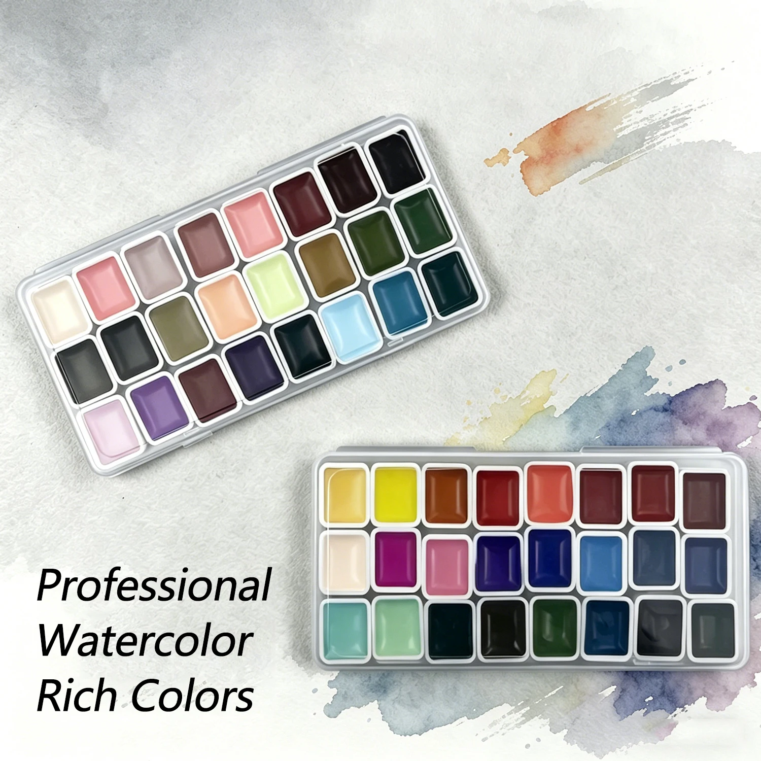 24-Color Solid Watercolor Set 5