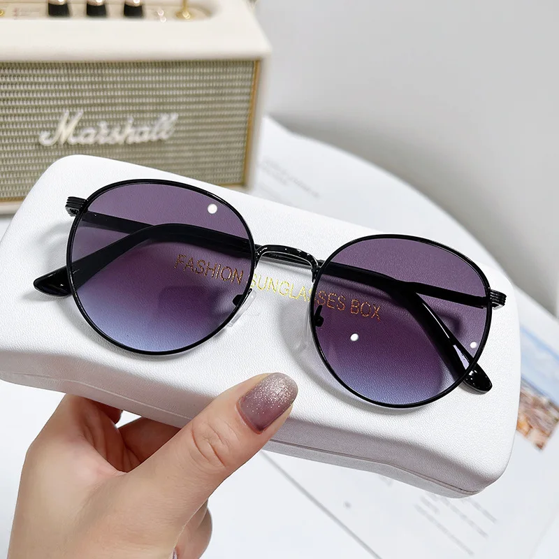 Neue Vintage-Sonnenbrillen für Damen und Herren Runde Sonnenbrillen Retro-Shades Metallrahmen-Sonnenbrillen für Männer Kreisförmige Brillen – Detail 2