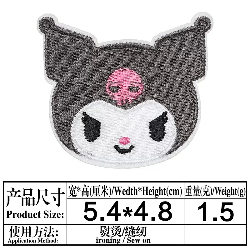 New Sanrio Kawaii Embroideried Iron on Patches Anime Fashion Cartoon Diy Bag Hat Clothes Sewing Applique Stickers Badge Decor view 5