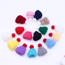 10 pz Mini fatto a mano piccolo cappello a maglia albero di natale ornamenti bambola cassa del telefono fai da te decorazione artigianale