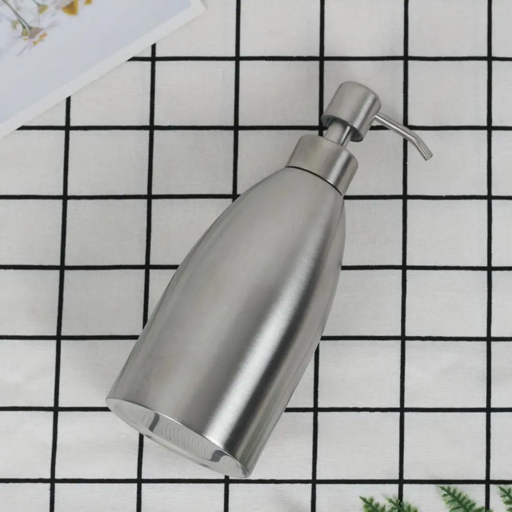 

Дозатор для мыла из нержавеющей стали 500 мл, многоразовые серебряные бутылки для хранения жидкого лосьона, устойчивые к ржавчине, многофункциональные