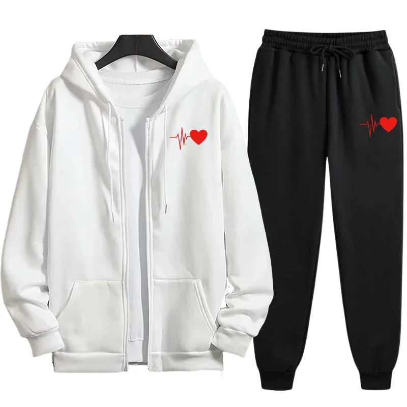 

Мужской спортивный костюм 2025 года, толстовки с капюшоном и принтом, спортивные штаны, куртка на молнии для бега, пальто, одежда, повседневные цельные топы, брюки