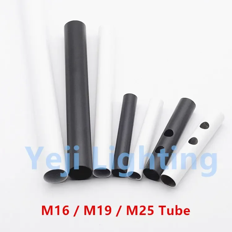 Tubo de conexión de lámpara de pie interior, tubo de rosca interior de metal de hierro para lámparas led colgantes de pared, M16, M19, M25