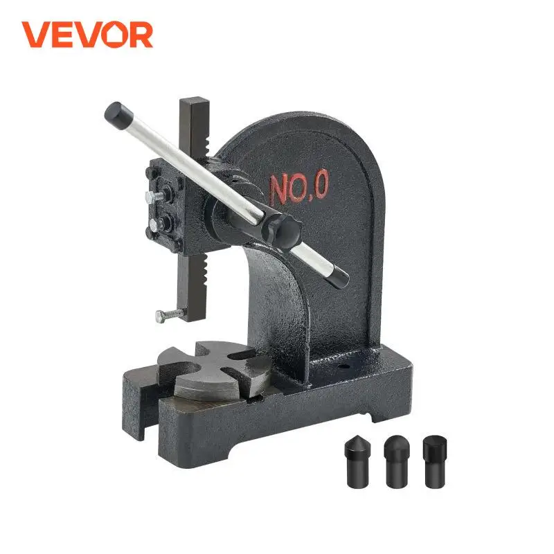 VEVOR Arbor Press 0.5/1/3 T Manual Arbor Press Cast Iron Heavy-duty Manual Desktop Arbor Press Precision Hand Press for Stamping