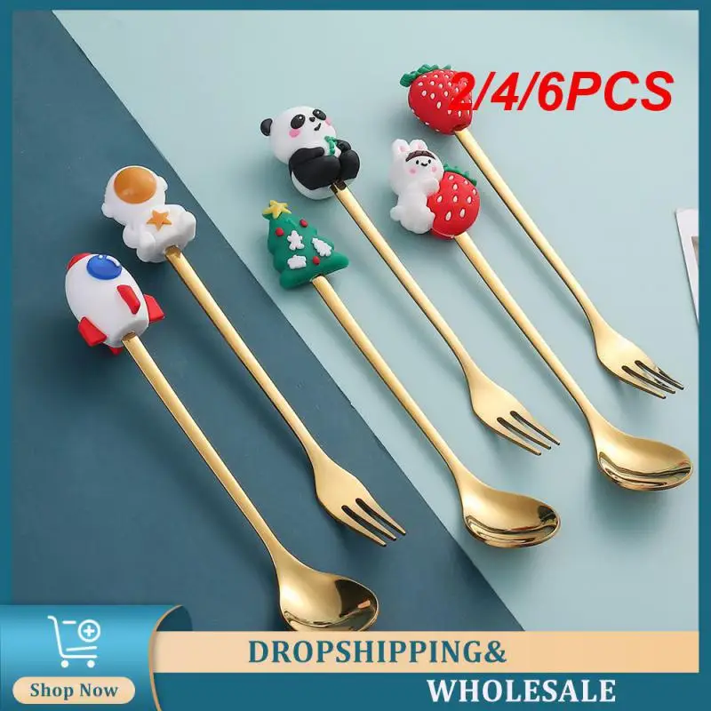 2/4/6PCS Dessert Snack Spoon And Durable Not Easy To Scratch Soft And Bright Color Smooth And Easy To Clean Surface