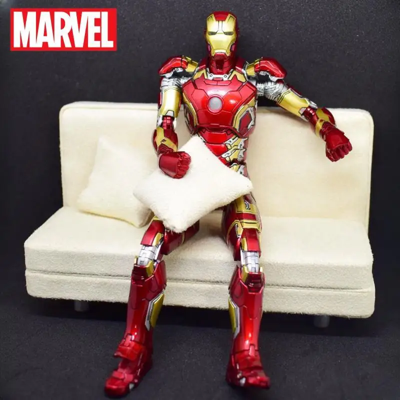 

Hot Comicave Iron Man 1/12 Marvel Anime Figure Armor Mk43/42 Joint Movable Led Model 75% Alloy Collectible Toys Xmas Gift Doll