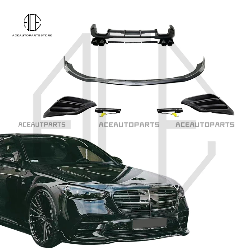 Front Lip Rear Diffuser W223 Body Kit For Mercedes Bens S Class PP Material