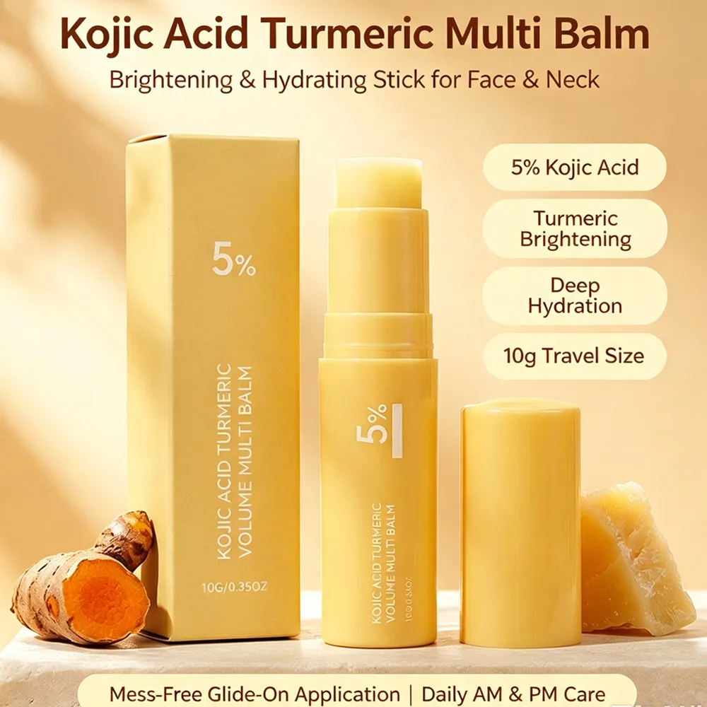 Turmeric Brightening Balm Stick Kojic Acid Formula for Dark Spots & Dry Skin Advanced Brightening Balm Stick Deep Hydration