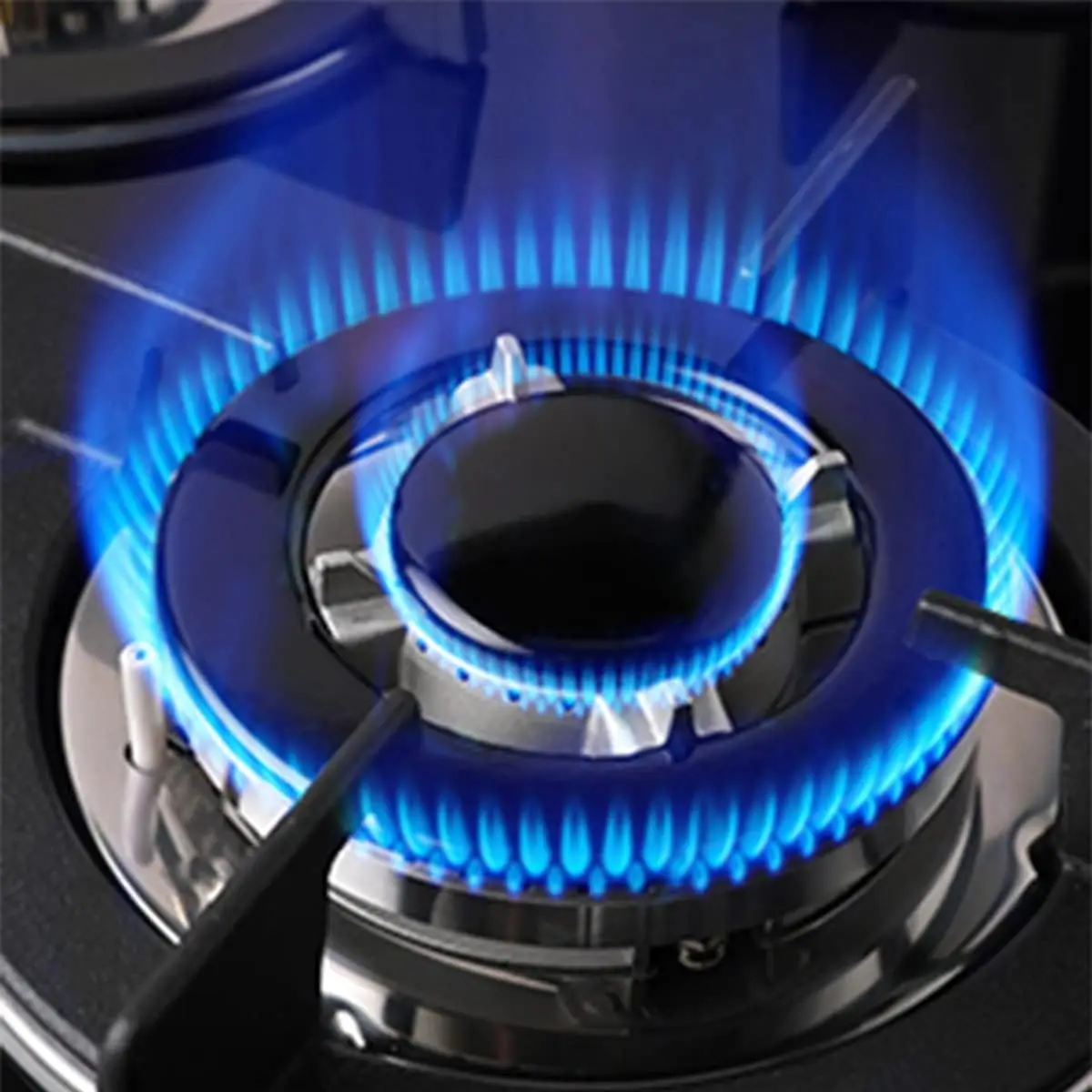 موقد غاز 12 بوصة، 2 شعلة مدمجة من الزجاج المقسى المسال غاز البترول المسال / الغاز الطبيعي المضغوط قابلة للتحويل مزدوجة الوقود مختومة - أسود #2