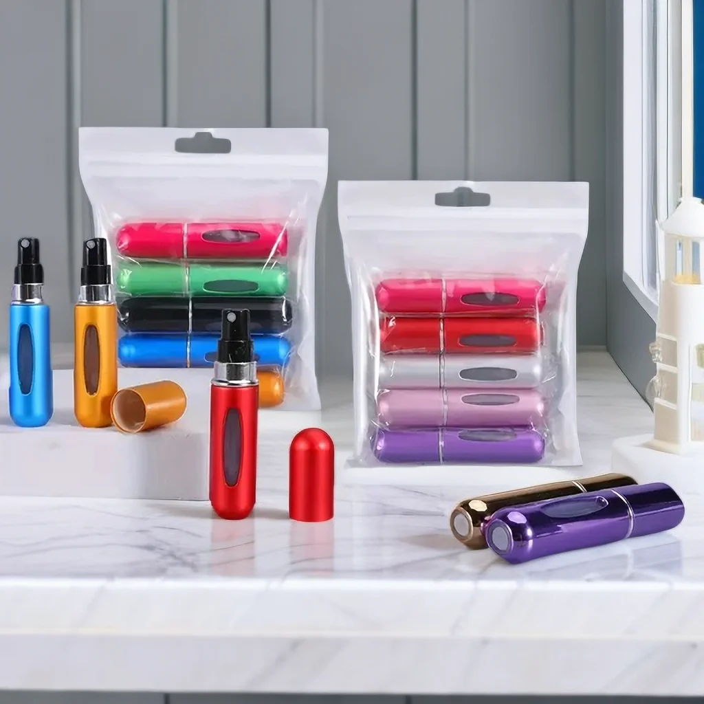 1/4/5 Stück Reise-Parfümflasche, nachfüllbar, tragbarer Mini-Zerstäuber, Nachfüllflasche, Damen-Taschenzerstäuber, Kölnischwasser-Sprühflasche, 5 ml. – Detail 9