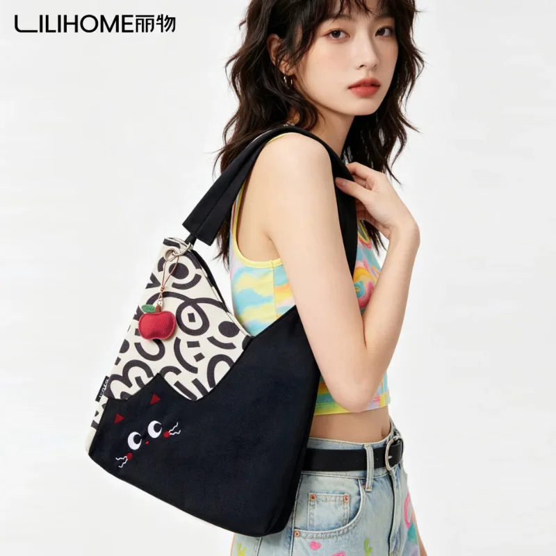 Beauty Small Fun Home Furnishing Meow Meow Yuguo Canvas Bag Portable Shoulder Shopping Bag Commuter Large Capacity Tote Bag