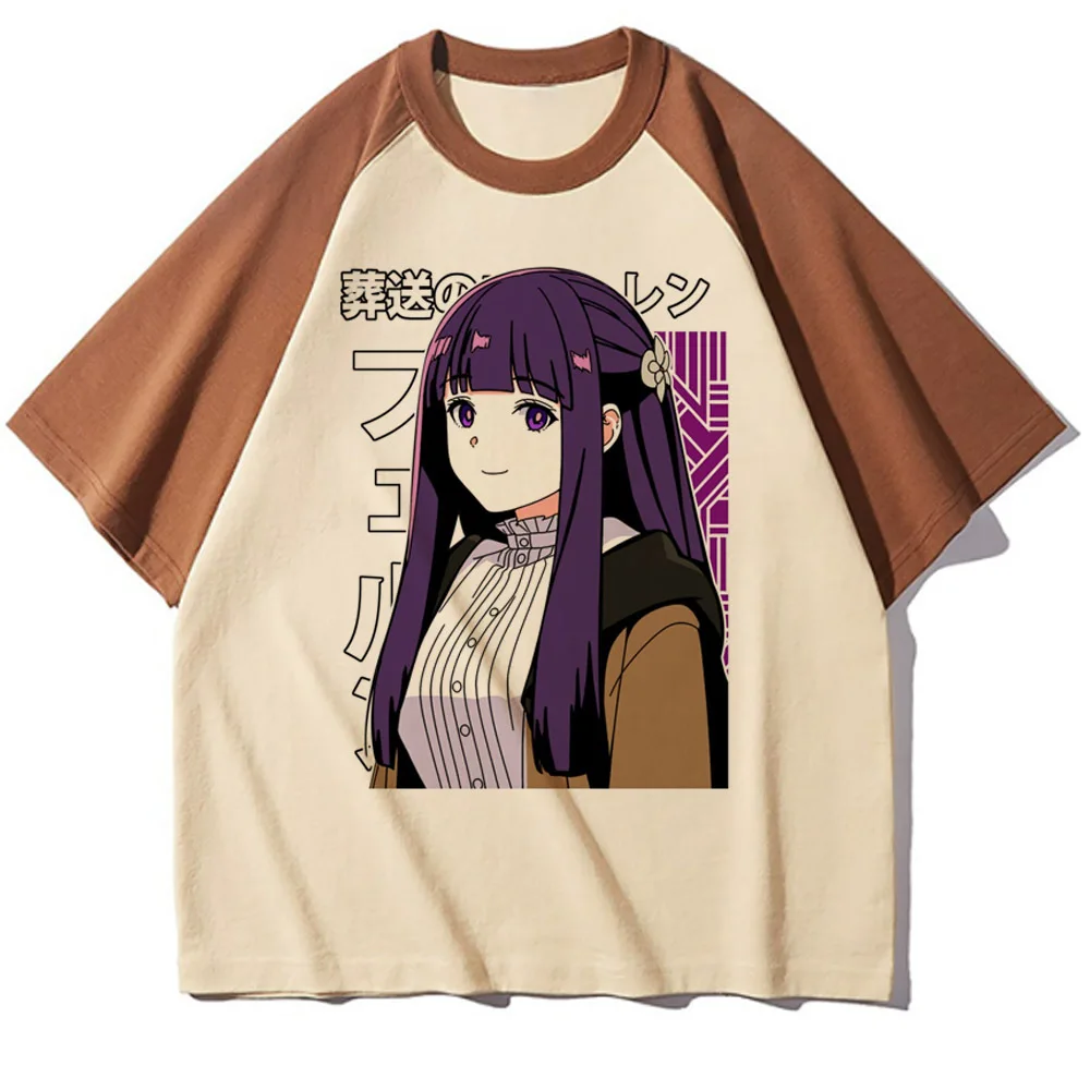 Frieren top women comic graphic manga Tee female harajuku streetwear manga clothes