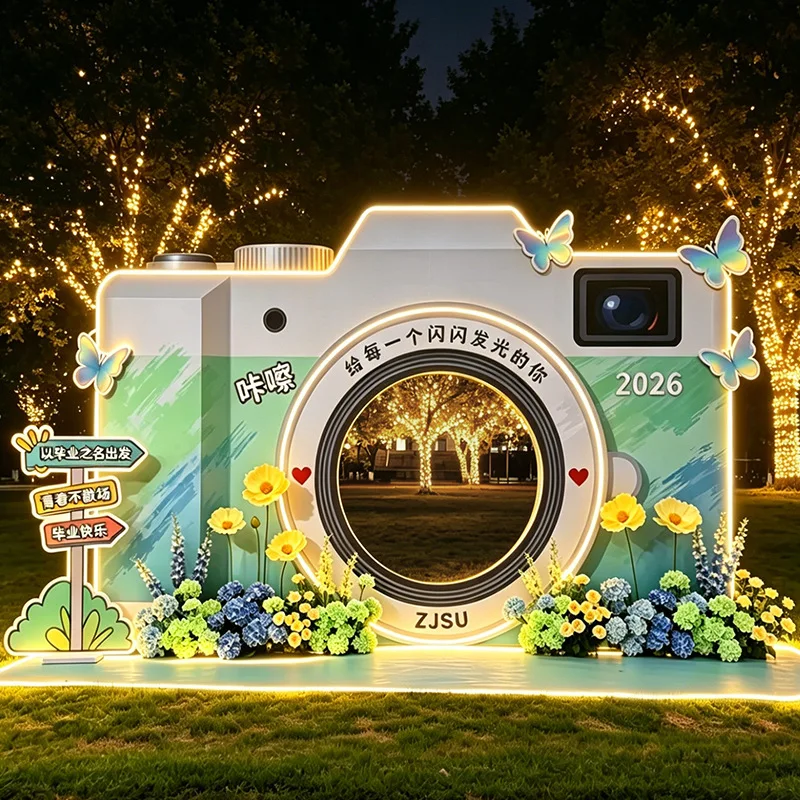 Illuminated Giant Picture Frame Backdrop Luxury Flower Night Photo Booth Arch Custom Event Party Stage Garden Welcome Sign