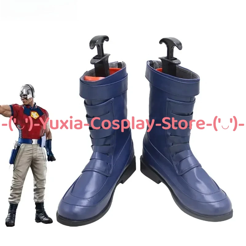 Yuxiacosplay! Scarpe cosplay Peacemaker Gioco anime Personaggio Prop Stivali in pelle PU Costume da festa di carnevale di Halloween