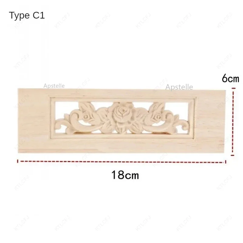 Antique Onlays Moulding Wood Decals for Wall Wooden Appliques for Furniture Home Decoration Accessories Wood Figurines for Decor