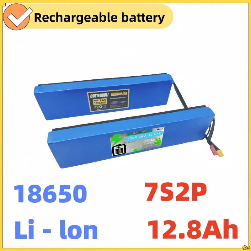 Aleaivy 24V 12800mAh 7S2P Li-ion Battery Pack with Shock-Resistant Cotton, 29.4V  for  Bicycle, Scooter,ultra-large capacity