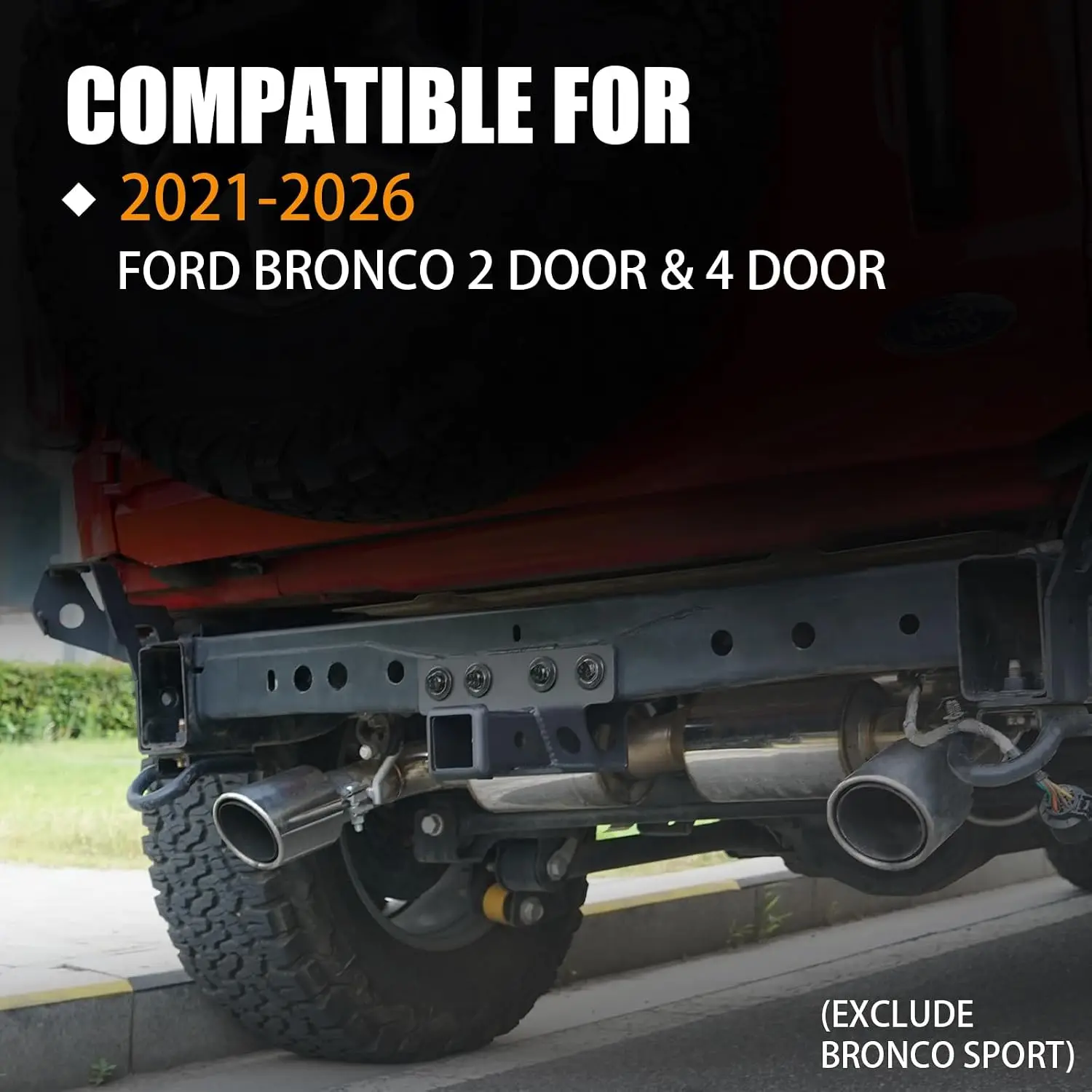 2 Inch Trailer Tow Hitch Receiver Kit for Ford Bronco 2021-2026 2/4 Door Rear Towing Hitch Receiver Off Road Accessories