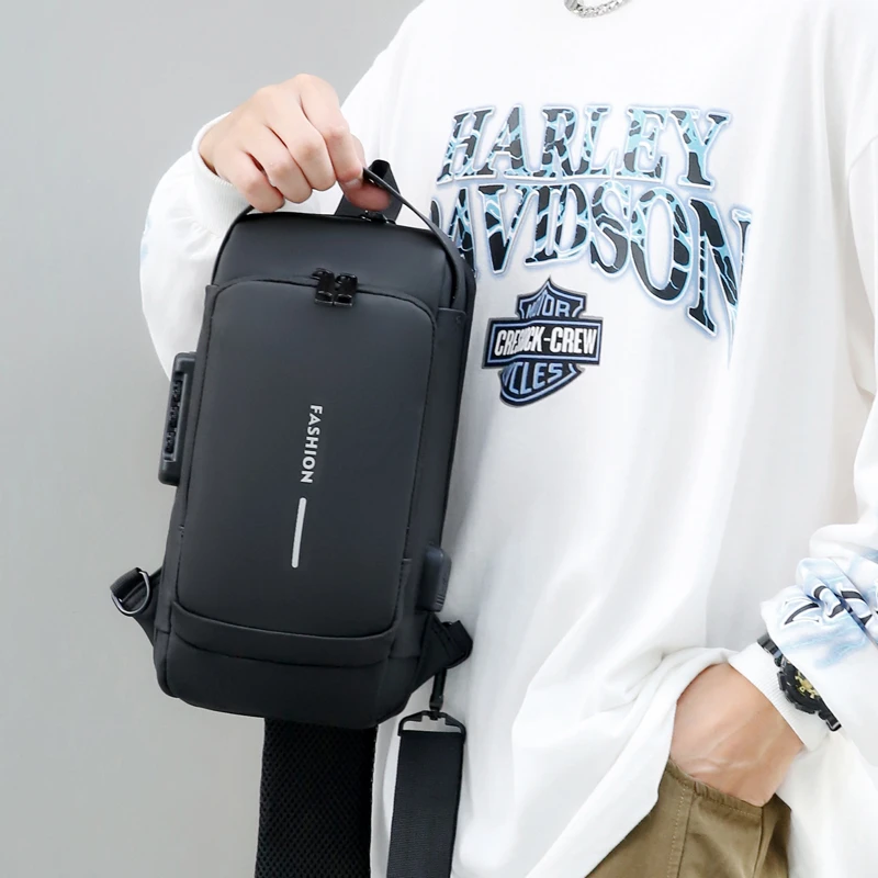 This Is A MAN\'S Chest Bag, There Are Anti-theft Password Lock Design, Suitable for Young Men to Use.