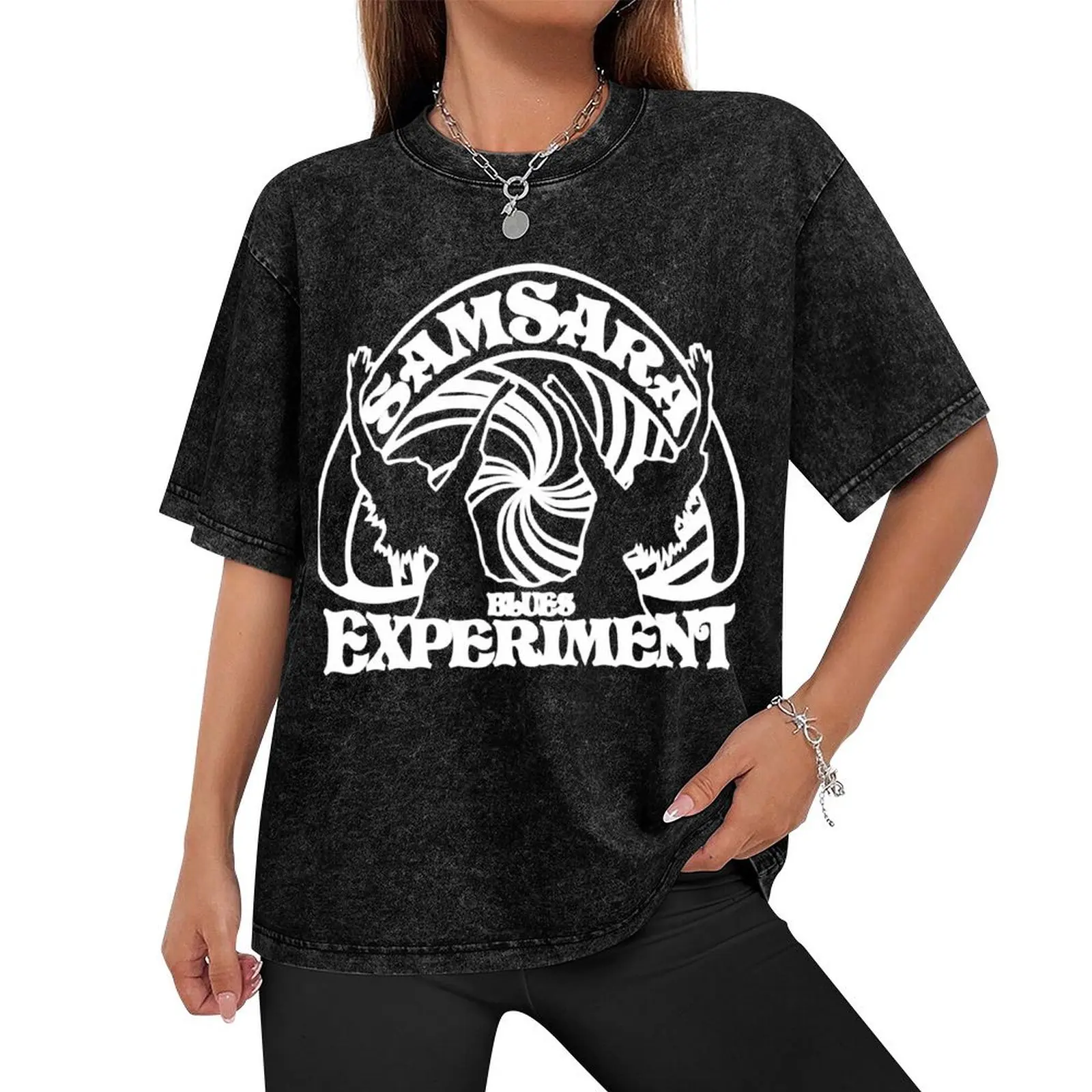 Samsara Blues Experiment Logo T-Shirt blacks summer top mens graphic t-shirts pack