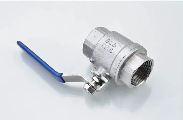 Stainless Steel Two Piece Female Thread Ball Valve High Pressure Full Port High Temperature Resistant Valve 1/2