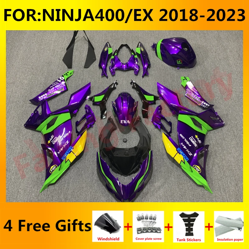 

NEW ABS Motorcycle Fairings Kit fit For Ninja400 EX400 EX Ninja 400 2018 2019 2020 2021 2022 2023 full fairing purple green