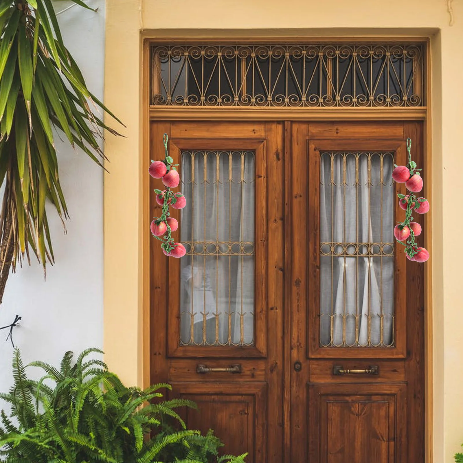 

2Pcs Lifelike Fake Peach Props Home Decor Hanging Craft Visual Experience Simulation Fruit Ornaments Photo Props