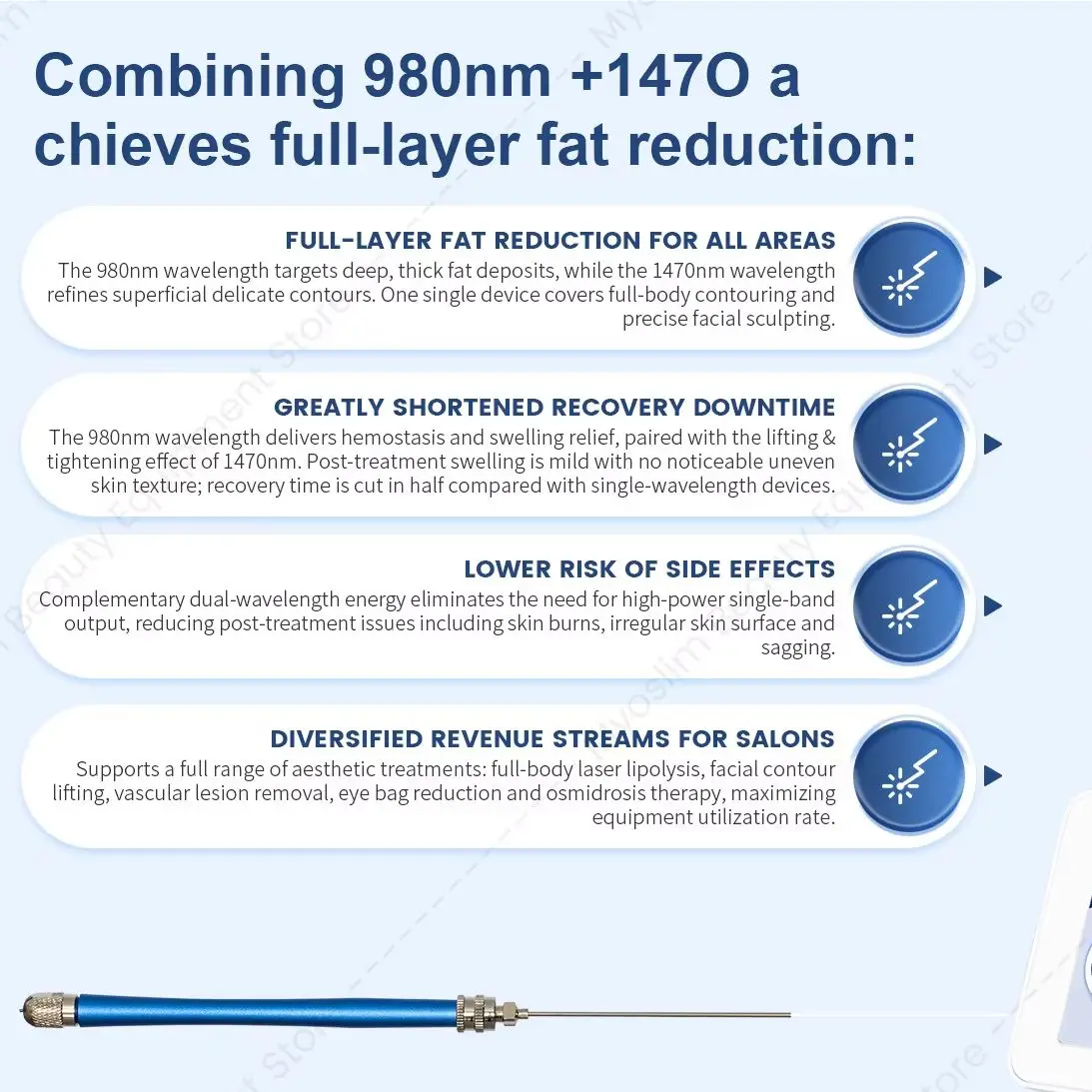 Multifunctional 980nm 1470nm Dual Wavelength Lase Machine Facial Lifting Large Area Lipolysis Skin Tightening Beauty Equipment