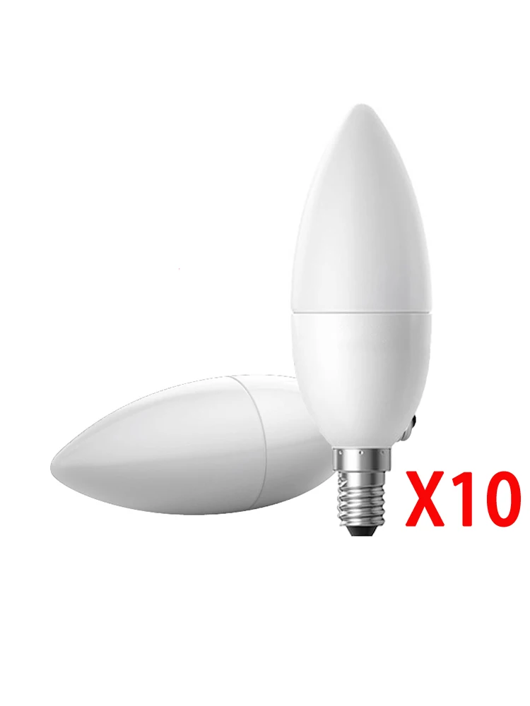 10/6/4 pcs LED Candle Bulb E14 E27 Lampara Led Light 220V-240V 12W 9W Bombilla Led Lamp No Flicker Spotlight Chandelier Lighting