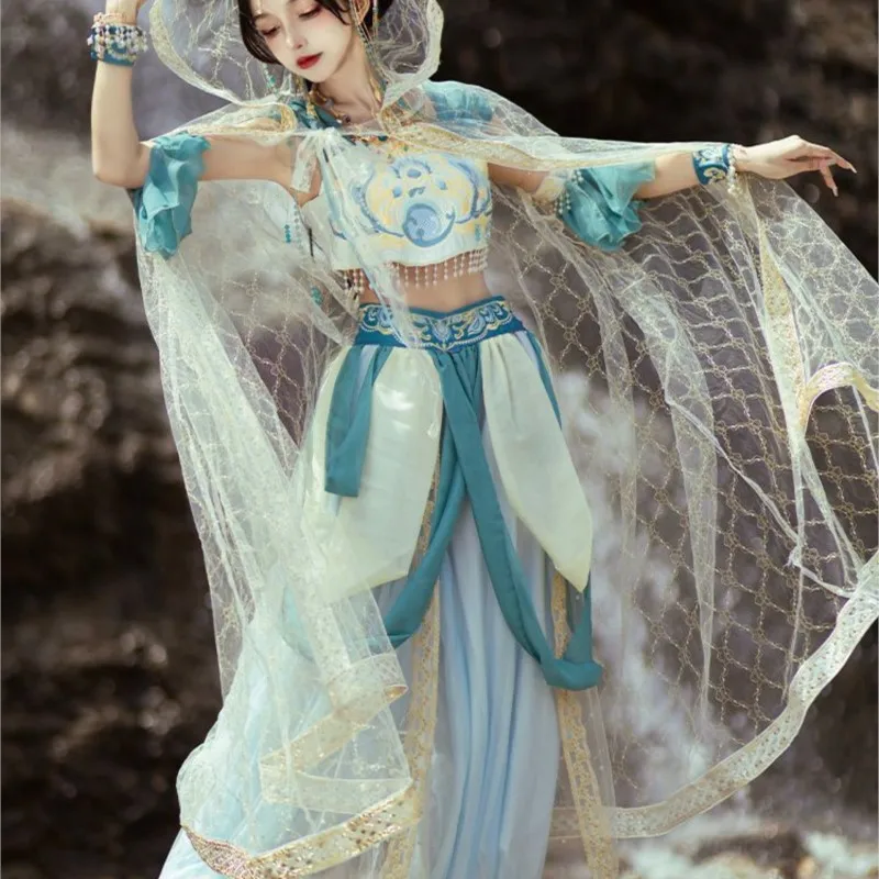 Exotic Cloak Emming Women's Han Chinese Clothing Style Western Wind Dunhuang Kweichow Moutai Dance Costume Fairy