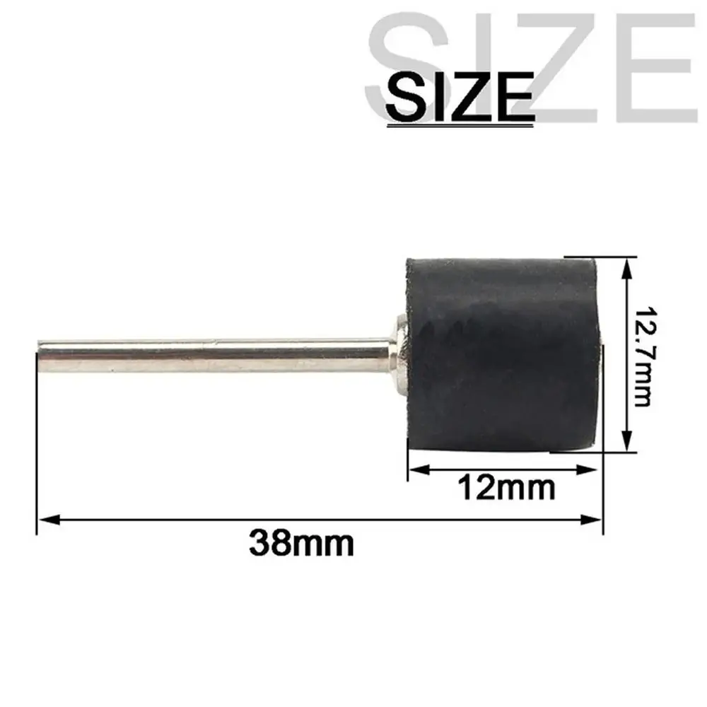 10Pcs/Set Durable 1/8inch Sanding Mandrels 6.35/9.5/12.7mm Rubber Sandpaper Circle Kit Grinder Drum Rod Abrasive Tool