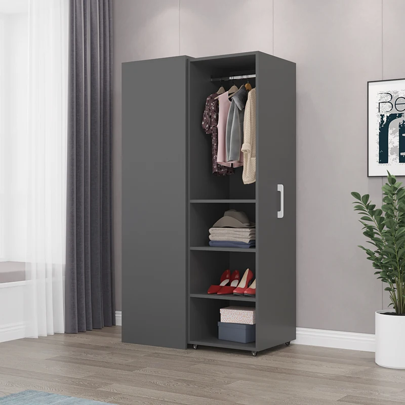Movable pull-out hidden wardrobe rental house household simple push-pull dust-proof bookcase assembly storage storage customizat