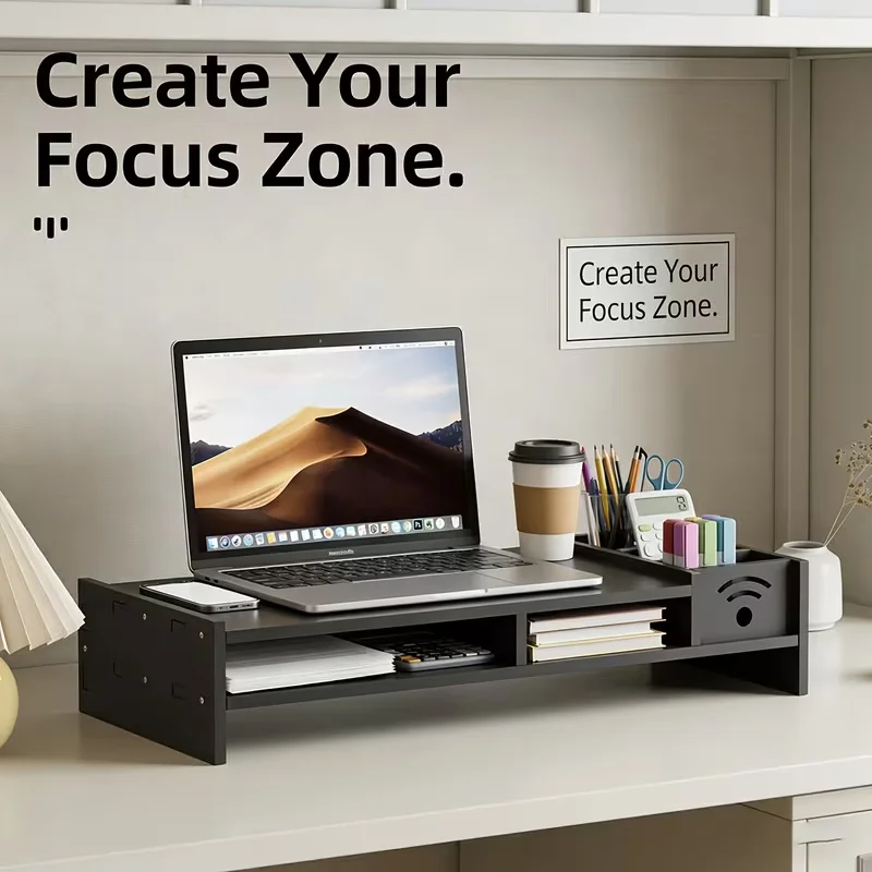 Monitor Stand Riser with Storage Organizer,  Desk Computer Laptop Stand with Pen Holder for Home Office Desktop Organization