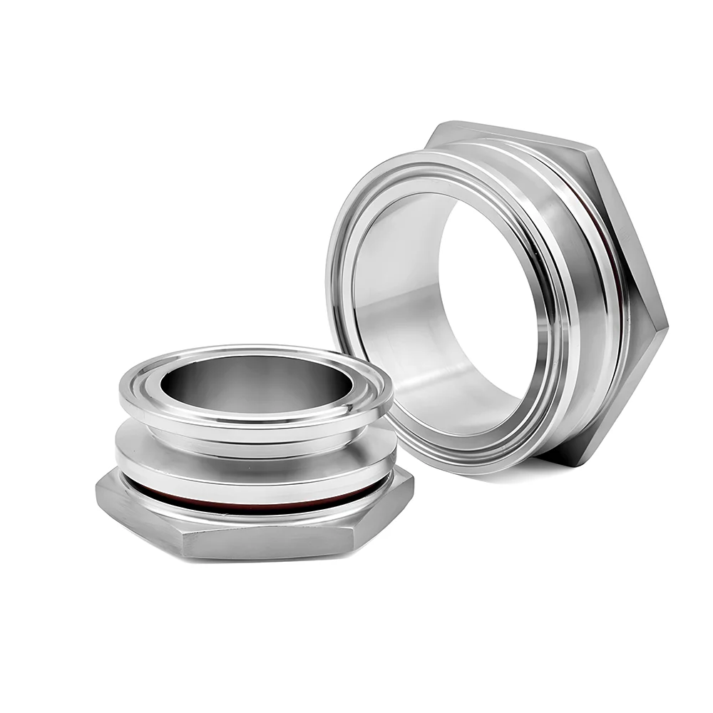 Sanitary Food Grade 304 Stainless Steel Quick-install Tank Bulkhead Fitting 1.5\