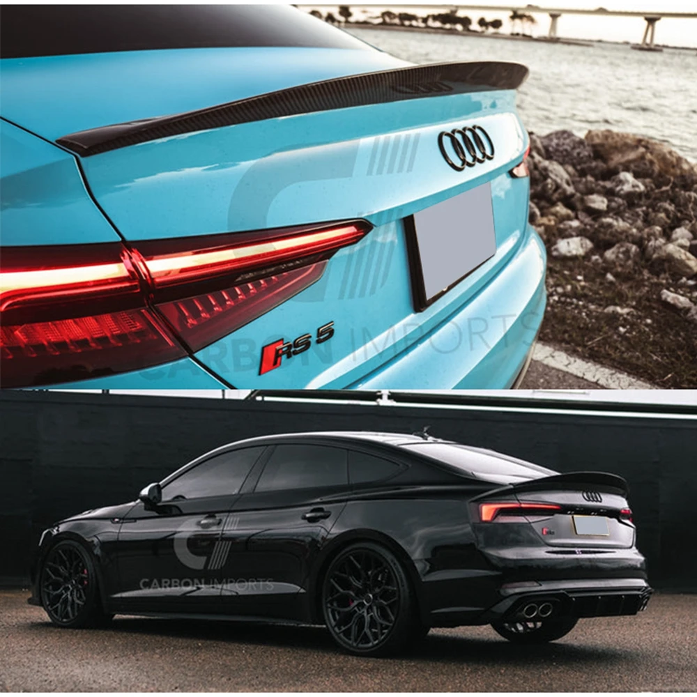 

FOR AUDI A5 S5 RS5 B9 4Door Sportback HK Style Carbon Fiber Rear Spoiler Trunk Wing 2017-2023 FRP Forged Carbon