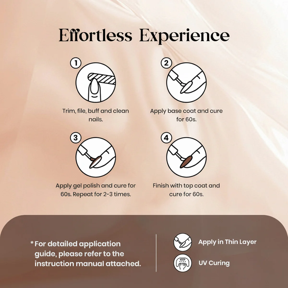 VOKY 6-teiliges Nagelset, geeignet für alle Jahreszeiten, geeignet für DIY-Nagelkunst-/Fußpflegesets, mit glatter Textur für Feiertagsnägel