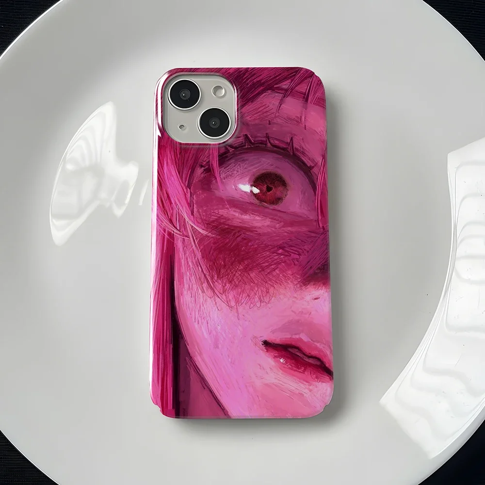 Anime girl drawing Y2k Phone Case for iPhone 16 15 14 13 12 11 Pro Max XS XR XSMax 6 7 8 Plus Glossy HD Hard PC Cover