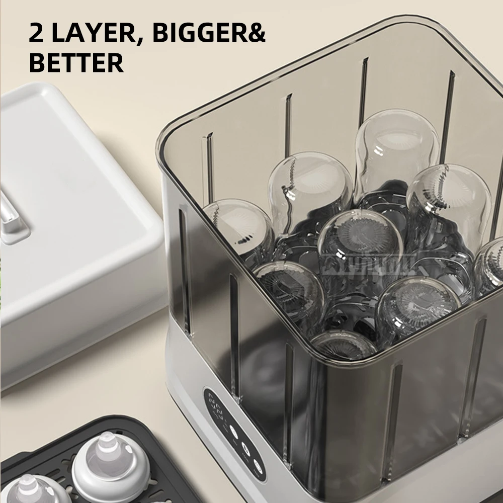 

HJ-E06 Automatic Steam Drying Machine 2-in-1 Large Capacity Bottle Nipple Disinfection And Drying Machine