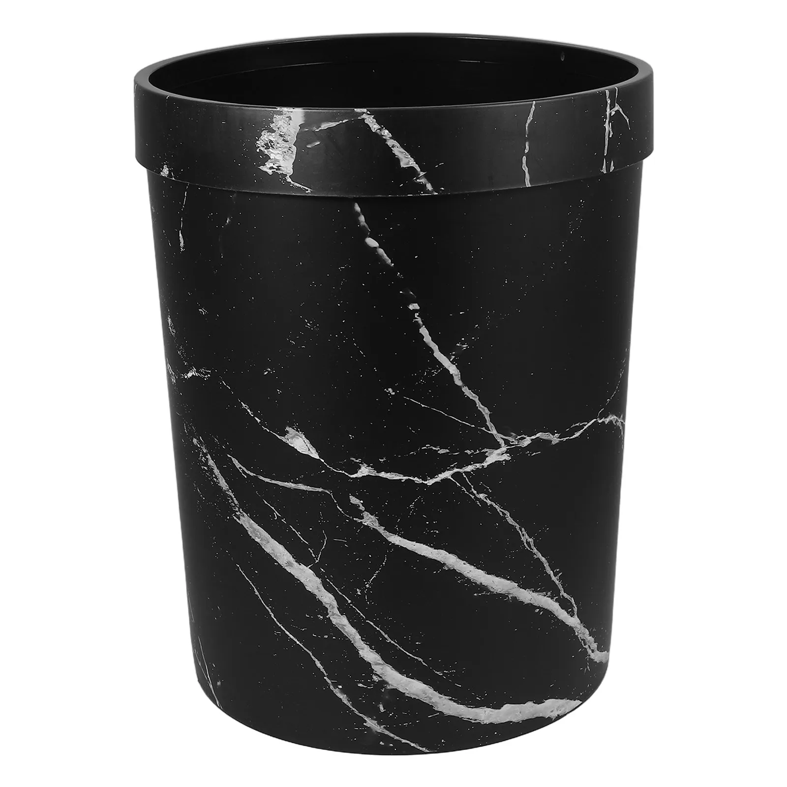 

Marble Pattern Trash Can Hotel Office Floor Garbage Bin Bathroom Rubbish Bin Compact Design Pp Material Compression Ring