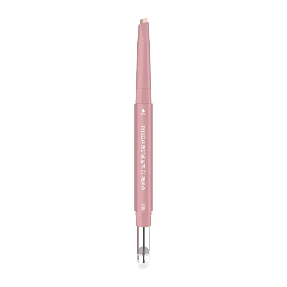 Double Headed Silkworm Pen Glitter Eyeshadow Stick Eyeliner Pen Matte High-gloss Pink Golden Eye Liner Pen 2 In 1 Makeup Tool