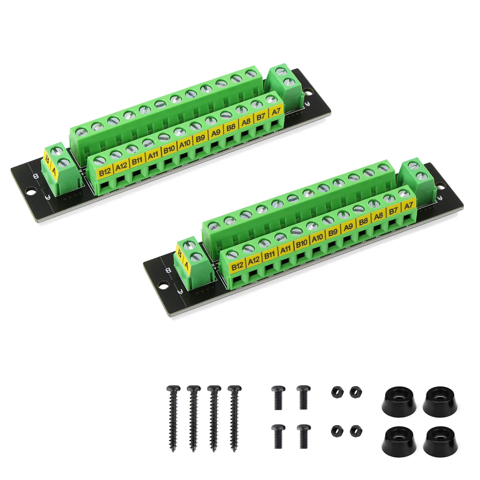 Distribuidor de potencia, módulo de distribución de voltaje CC y CA, 10A, 2 entradas, 12 pares de salidas, PCB014, 2 unidades