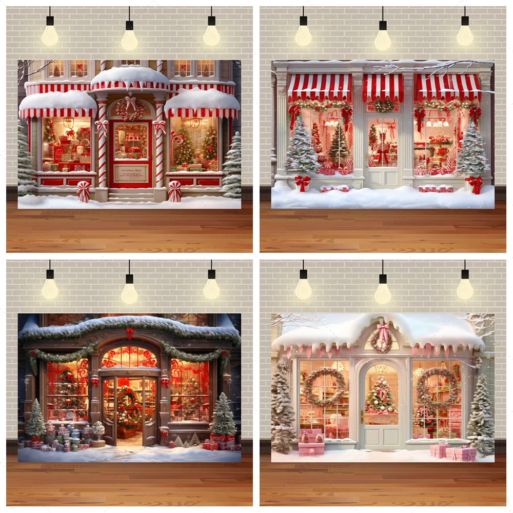 

Christmas Decoration Background European And American Style Candy House Gift House Winter Snow Scene Atmosphere Photo Poster