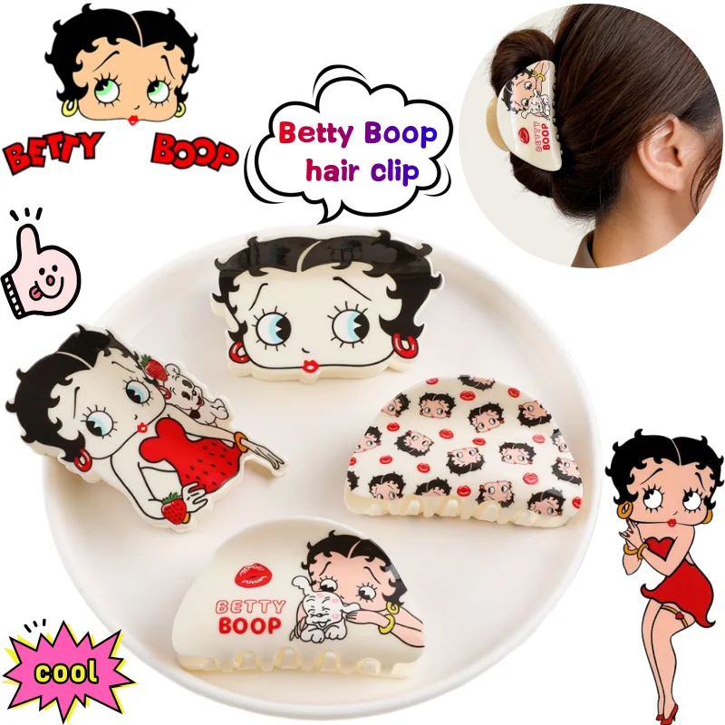 

Betty Boop Hair Clip High Color Value Cartoon Alien Doll Printing Creative Fresh and Sweet Girl's Heart Back of Head Hair Clip