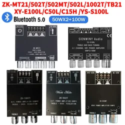 ZK-MT21 ZK-1002T Bluetooth 5.0 Subwoofer Amplifier Board 50WX2+100W 2.1 Channel Power Audio Stereo Amplifier Board Bass AMP AUX