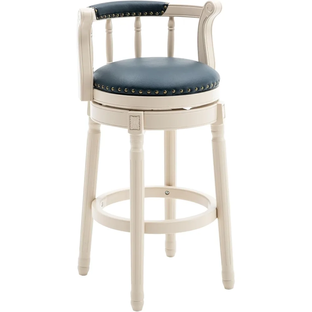 

bar stools modern swivel barstools, kitchen counter genuine leather upholstered bar stool island barstool with footrest for hom