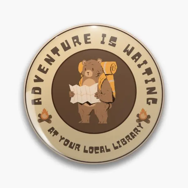 Adventure Is Waiting At Your Local Libra  Soft Button Pin Fashion Jewelry Clothes Collar Lapel Pin Cartoon Badge Funny Metal