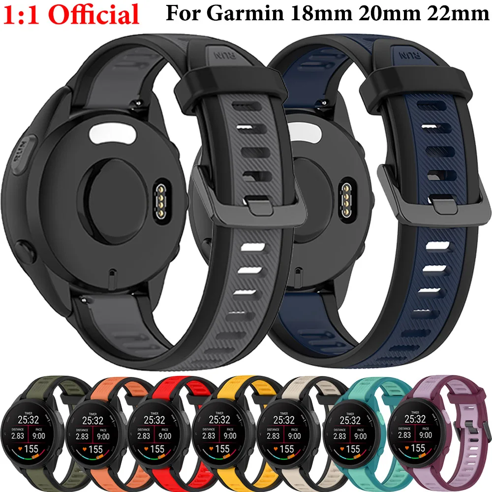 【セール中】18mm 20mm 22mm ガーミン公式シリコンストラップ Forerunner 165 55 265 965 570 970/Active 5/6 ブレスレット リストバンド Venu 4/3 バンド対応