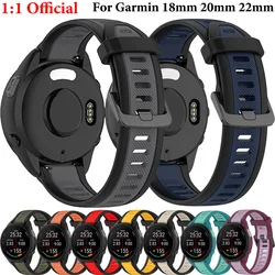 18mm 20mm 22mm Official Silicone Strap For Garmin Forerunner 165 55 265 965 570 970/Active 5/6 Bracelet Wristband Venu 4/3 Band